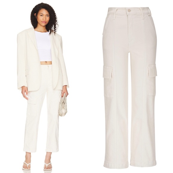 MOTHER Denim Womens Cream Puffs The Rambler Cargo Ankle High Waist Jean Size 29 - Picture 1 of 14